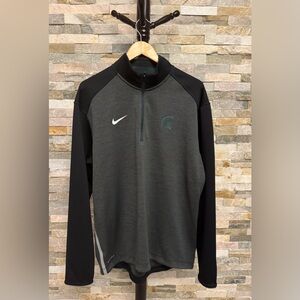 Nike Michigan State Spartans Men’s Large Pullover 1/4 Zip Shirt Dri-Fit Black